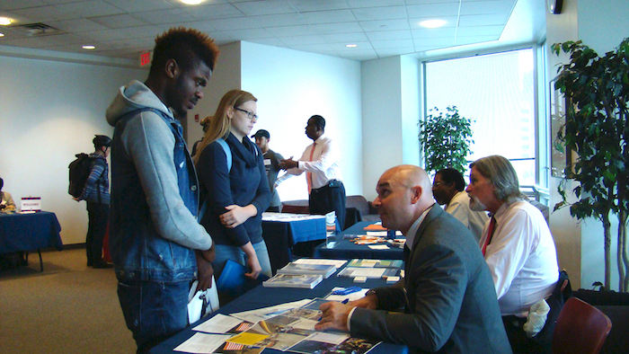 STEM Transfer Fair students enrolling